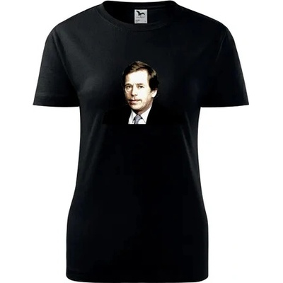 Černé dámské tričko Václav Havel kresba