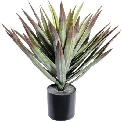 Umelá juka zeleno-červená 48 cm v čiernom plastovom kvetináči 12,5 x 11,5 cm