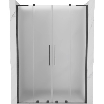 Mexen Velar L Duo плъзгащи се душ врати 160 см, матирани, четкан gun gray - 871-160-003-32-66 (871-160-003-32-66)