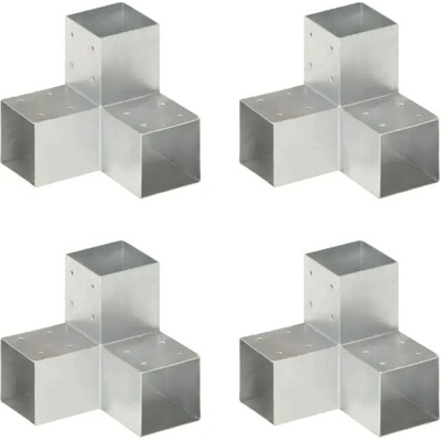 Greatstore Trámová spojka 4 ks ve tvaru Y pozinkovaný kov 91 x 91 mm