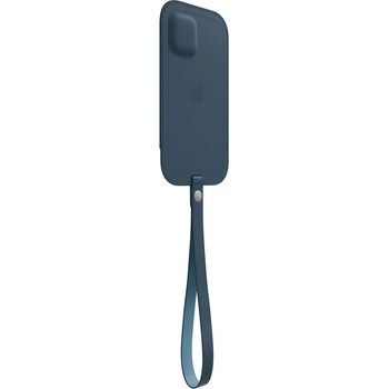 Apple iPhone Leather Sleeve with MagSafe - оригинален кожен калъф, тип джоб за iPhone 12 Pro Max (син)