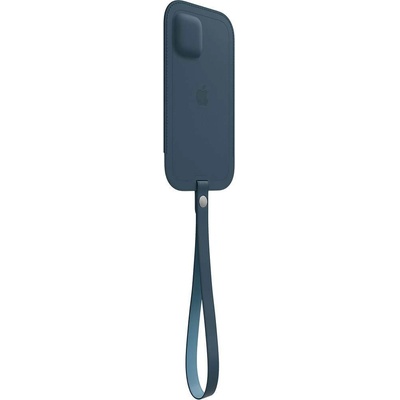Apple iPhone Leather Sleeve with MagSafe - оригинален кожен калъф, тип джоб за iPhone 12 Pro Max (син)