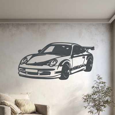 dřevo života Dřevěný obraz Porsche 911 GT3 RS Rozměry (cm): 80x39, Zvolte barvu dekoru: Antracitová