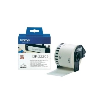 Brother Консуматив Brother DK-22205 Roll White Continuous Length Paper Tape 62mmx30.48M (Black on White) (DK22205)