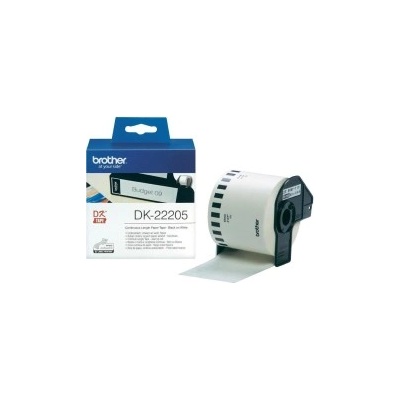 Brother Консуматив Brother DK-22205 Roll White Continuous Length Paper Tape 62mmx30.48M (Black on White) (DK22205)