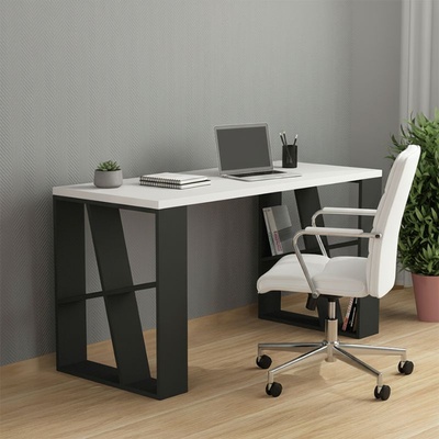 TopMebel Honey меламинов бюро в антрацит-бяло цвят 137x60x75см