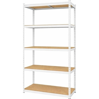 Výprodej-regálů.cz Regál 1830x900x300 mm lakovaný 5-policový, nosnost 1000 kg, RIVET - bílý