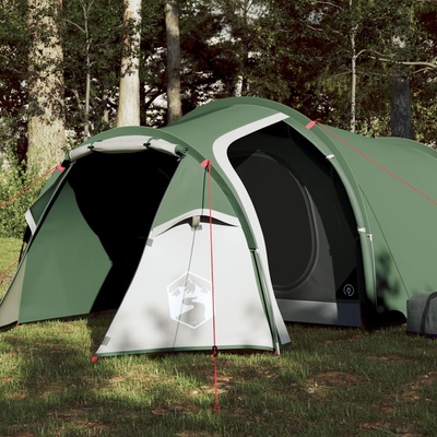 vidaXL Къмпинг палатка тунелна, за 2 души, зелена, водоустойчива (94386)