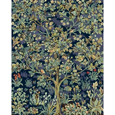Zuty Malování podle čísel Květinový strom života 80 x 100 cm bez rámu a bez vypnutí plátna