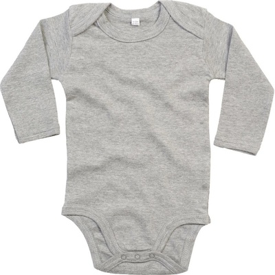 Babybugz Dojčenské body s dlhým rukávom Šedý melír