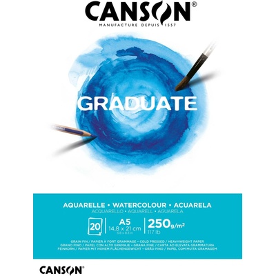 Canson Graduate akvarelový blok CP 250 g20 listov A5 lepený