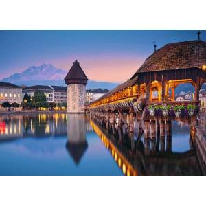 Ravensburger - Puzzle Switzerland: Luzern Kapellbrücke - 1 000 piese