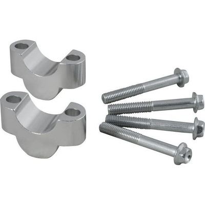 Sada na zvýšení řídítek + 20 mm (průměr 28 mm) vč. šroubů, RTECH (stříbrná)