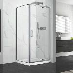 Fluminia Квадратна душ кабина с въртяща се врата Mediterraneo Andina 80x80 хром (P18RE01 80X80)