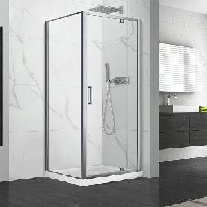 Fluminia Квадратна душ кабина с въртяща се врата Mediterraneo Andina 80x80 хром (P18RE01 80X80)