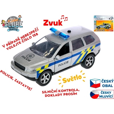Kids Globe Traffic policie CZ 11cm kov na zpětný chod na baterie