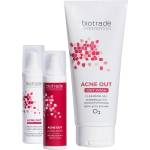 Biotrade Acne Out Комплект - Измивен гел, Активен лосион против пъпки и Хидратиращ крем, 200 + 2 х 60 ml