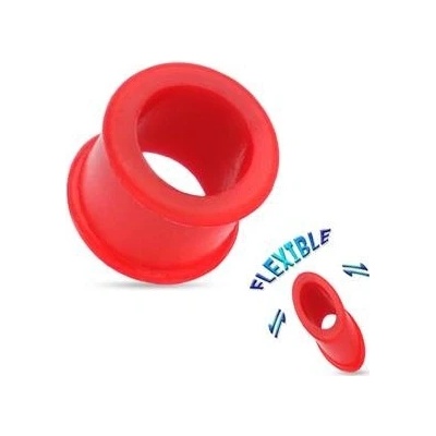 Šperky4U silikonový tunel do ucha červený TN01068-06
