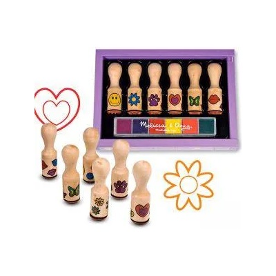 Melissa & Doug Комплект дървени печати с дръжка, 12407 Melissa and Doug, 000772124072