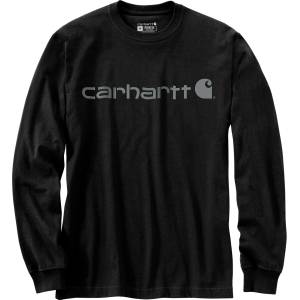 Carhartt WIP Мъжка блуза с дълъг ръкав Carhartt Core Logo L/S Longsleeve - Black / Gray - размер XL (016-7683-0614)
