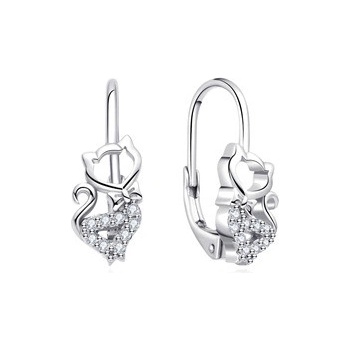 Nubis Stříbrné dívčí náušnice kočičky DN-0101