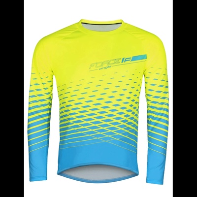 Force MTB ANGLE dlhý rukáv fluo-modrý