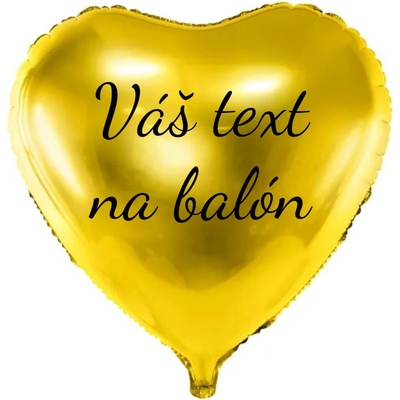 PartyDeco Fóliový balón s textom Zlaté srdce 61 cm