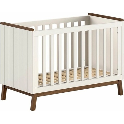 Vipack Béžová postieľka z borovicového dreva s nastaviteľnou výškou 60x120 cm Sezane