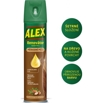 Alex renovátor nábytku sprej proti prachu antistatický 400 ml – Zboží Dáma