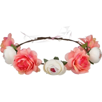 HARAHU Челенка bl-18866 - Бяла / Розова kp18866 (bl-18866)