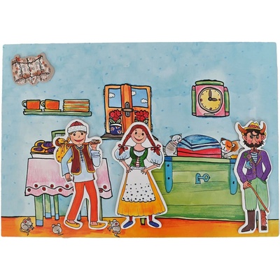 Marionetino Bábky a kulisy k rozprávke Čert a Káča