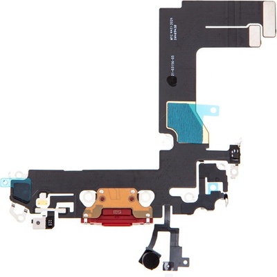AppleMix Napájací a dátový konektor s flex káblom + mikrofóny pre Apple iPhone 13 mini - červený - kvalita A+