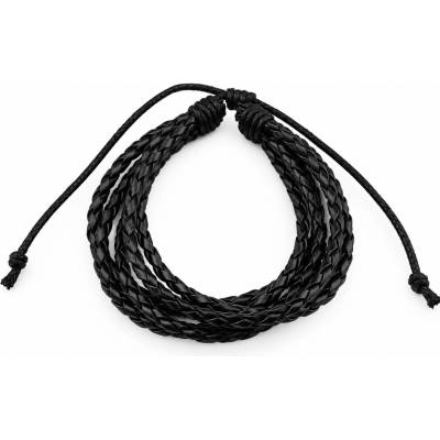 Solla Noir Weave pánsky náramok z kože čierny CH-M-NR16