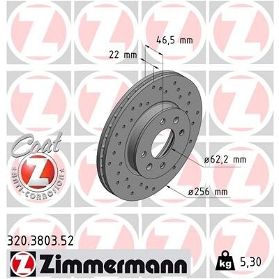 Brzdový kotúč ZIMMERMANN 320.3803.52 (320380352)