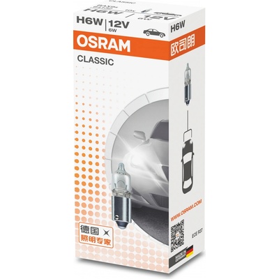 Osram Standard H6W BAX9s 12V 6W