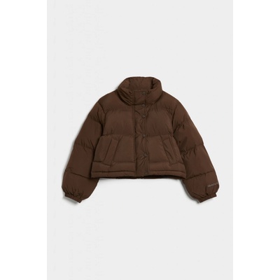 Gant Cropped Puffer Jacket Rich Brown