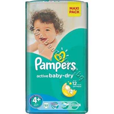 Пелени Pampers Active Baby Maxi Plus, 53-Pack, p/n PA-0202417 - Пелени за еднократна употреба за бебета с тегло от 10 до 15 kg (PA-0202417)