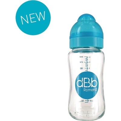 dBb Remond skleněná lahvička se širokým hrdlem tyrkysová 240ml