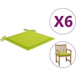 vidaXL Възглавници за столове 6 бр яркозелени 50x50x3 см Оксфорд плат (314064)