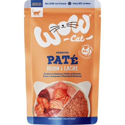 WOW Cat Paté Adult Kuře s Lososem 125 g