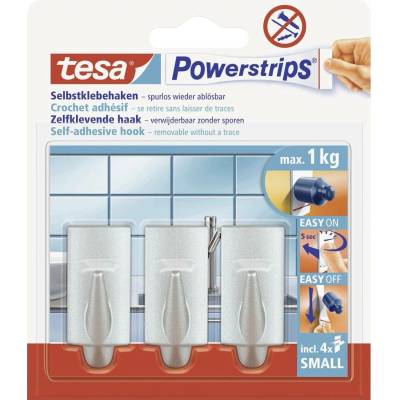 tesa POWERSTRIPS® háčik tesa Powerstrip® Small Trend chróm (matný) Množstvo: 3 ks