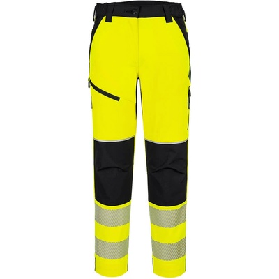 Portwest hi-vis t141 pw3 / Дамски еластични панталони - hv жълто/черно xxl (t141ybrxxl)