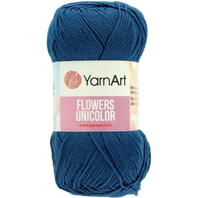 YarnArt Flowers Unicolor tmavo modrá 756