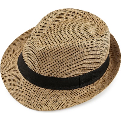Dětský letní klobouk / slamák 26 hnědá přírodní