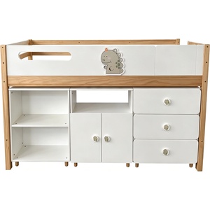 Ginger Home Детско комбинирано легло Ginger Home - Dino, с етажерка, шкаф и скрин (SRK-58) - baby