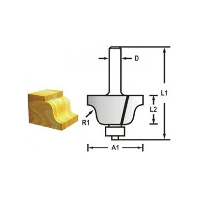 MAKITA D-48767 Profilová fréza s ložiskemstopka 8 mm,38,1x17,5x60 mm