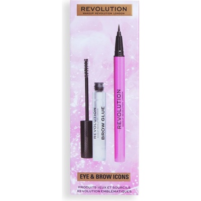 КОМПЛЕКТ Makeup Revolution Eye & Brow Icons Gift Set Очна линия дамски 3ml