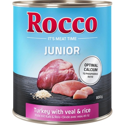 Rocco Junior morčacie s teľacími srdciami a ryžou 6 x 800 g