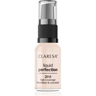 Claresa Liquid Perfection 2in1 високо покривен фон дьо тен цвят 101 Light 18 гр