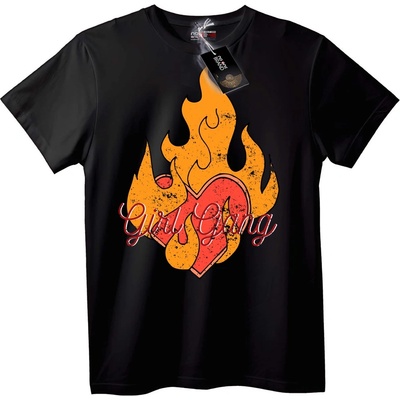 NOONEBRAND Тениска 'Girl Gang' с пламъци - L, White